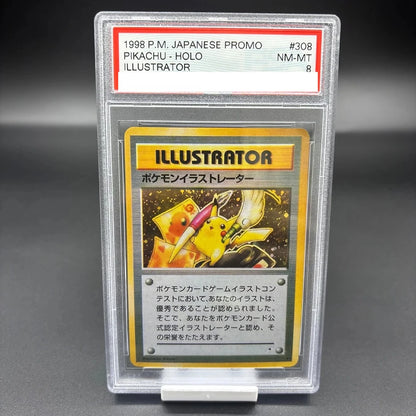 DIY 1998 P.M.JAPANESE PROMO ILLUSTRATOR PIKACHU Collection Card 10Points Rating Card Anime Game Card Gift Toy