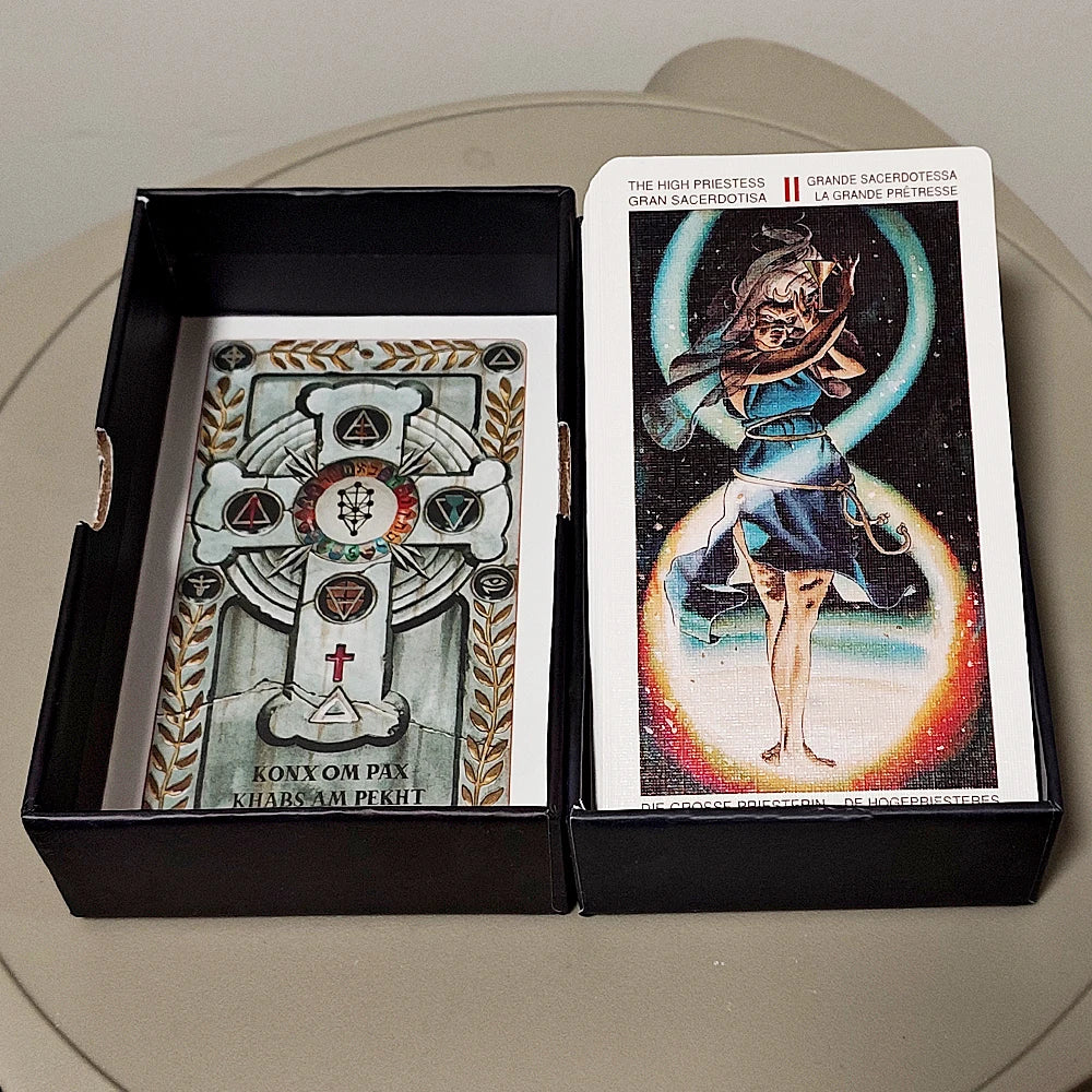 Initiatory Golden Dawn Tarot Deck 78 Cards Occult Esoteric Divination Game Set in Rigid Box Double-embossed Cardstock 12*7cm