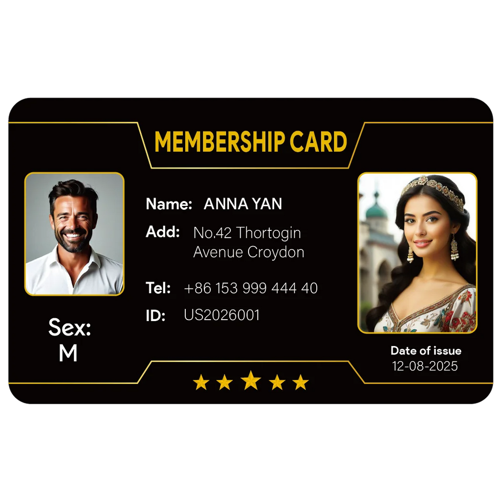 Custom 1 PCS Fan Club Membership Card PVC Plastic VIP Loyalty Card for Influencers Supporters Commemorative Worldwide Shipping