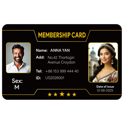 Custom 1 PCS Fan Club Membership Card PVC Plastic VIP Loyalty Card for Influencers Supporters Commemorative Worldwide Shipping
