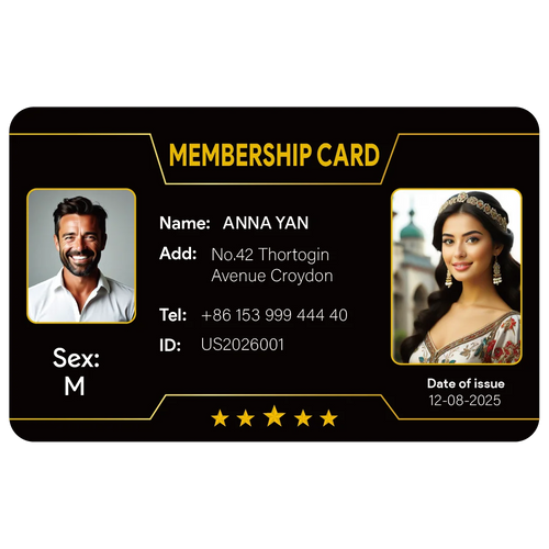 Custom 1 PCS Fan Club Membership Card PVC Plastic VIP Loyalty Card for Influencers Supporters Commemorative Worldwide Shipping