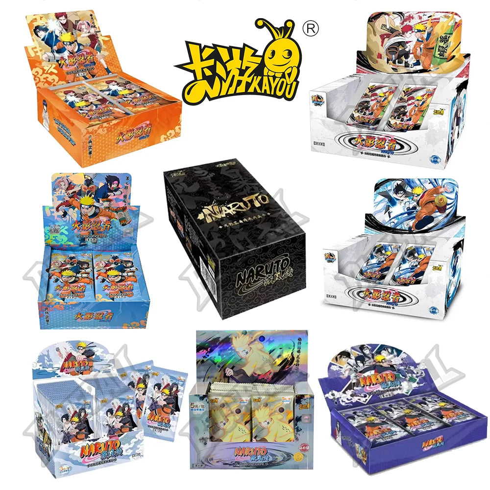 KAYOU Naruto Card Gift Box W9T2 Collection Card Book Chapter of the Ninja Genuine Anime Character Blind Box Kids Toys Birth Gift